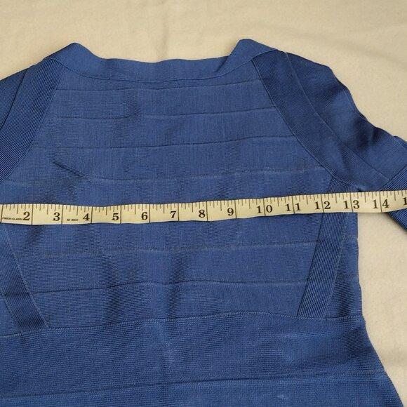 Rachael G Stretch Dress with Short Sleeves, Blue, Size S. - Picture 2 of 12